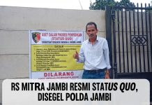 Direktorat Reserse Kriminal Umum(DITRESKRIMUM) POLDA JAMBI Menetapkan Status Quo sengketa lahan RS Mitra Jambi dalam pengamanan penyidik Polda.