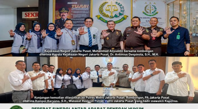 Ketua PA Jakarta Pusat Perkuat Komunikasi dengan Kejaksaan dan Kepolisian,Marwah Peradilan Tetap dijaga.