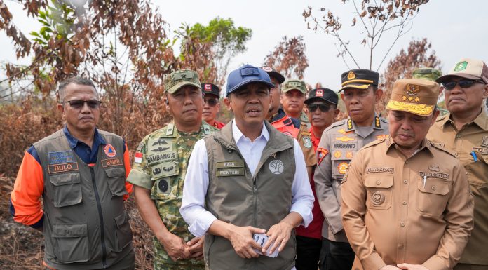 Menhut Raja Antoni turun ke Karhutla penanganan hutan terbakar.